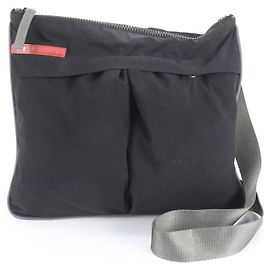 Autre Marque Pradasports Leder Schultertasche Braun Schwarz