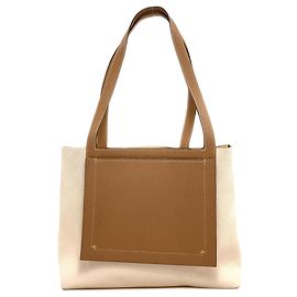 Hermès Hermes Cabasellier 31 Sac Cabas Marron Écru