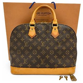 Louis Vuitton Alma Handbag Monogram Canvas MM Brown