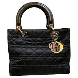 2007 Lady Dior Black Satin Handbag Other