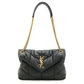 Bolsa de ombro acolchoada com corrente Loulou Yves Saint Laurent Preto