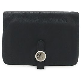 Hermès Portafoglio Compatto/Portamonete Dogon Hermes Nero