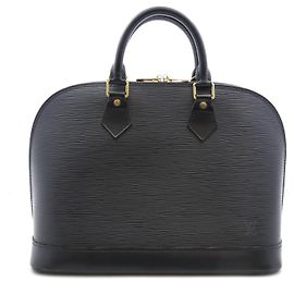 Louis Vuitton Alma Handbag Epi Leather MM Black