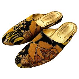 Dries Van Noten Mules Jacquard Floral Multicor Dourado