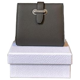 Dior Normandy Leder Geldbörse Anthrazitgrau