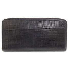 Loewe Anagram Leather Long Wallet for Women Black
