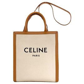Céline Borsa Tote Verticale 2-Way Celine Marrone Bianco