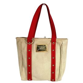 Borsa Tote Louis Vuitton Antigua Cabas MM Rosso Beige
