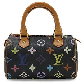 Louis Vuitton Monogram Mini Speedy Handbag Pouch Black