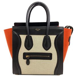Céline Borsa Micro Luggage Celine Nero Bianco Arancione