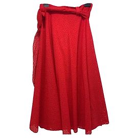 Gonna in cotone rosso Carolina Herrera Rosso