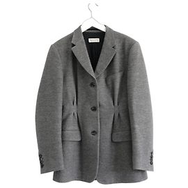 Dries Van Noten Fall 2010 Tailored Hourglass Wool Jacket Grey