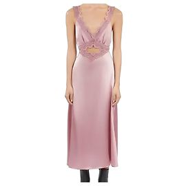 The Kooples langes Seidenkleid in Rosa Pink