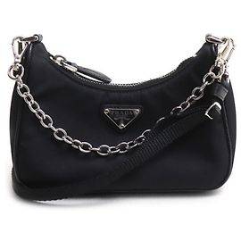 Micro borsa Prada Tessuto borsa a tracolla 2-Way nera Nero