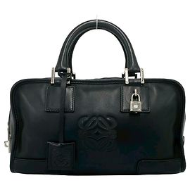 Loewe Amazona 28 Anagram Logo Leather Handbag Black