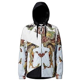 Giacca Burberry Map con Cappuccio Multicolore