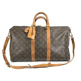 Sac Louis Vuitton Monogram Keepall Bandoulière 45 Marron Monogramme
