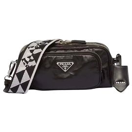 Prada Nappa Antique Leather Shoulder Bag Black