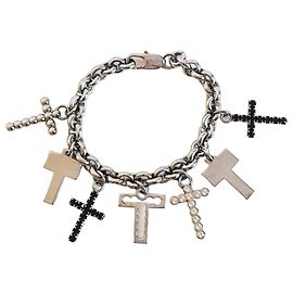 Bracciale Dolce & Gabbana Sette Croci Swarovski Nero Argento