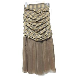 Autre Marque eimy istoire Tüll-Karo-Docking-Rock Beige