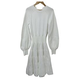 Autre Marque Robe en maille à manches longues ADEAM Blanc