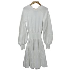 Autre Marque ADEAM Langarm-Strickkleid Weiß