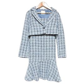 Autre Marque And Couture Fancy Tweed 2way Ensemble Blue