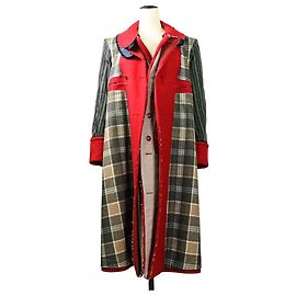 Maison Martin Margiela Abrigo Maison Margiela con panel de cuadros reversible Roja