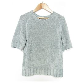 Autre Marque DES PRES Air Chenille Pullover Knit Blu Blu chiaro