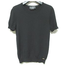 Salvatore Ferragamo Gancini Wool Knit Top Black