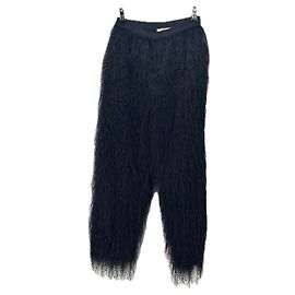 Autre Marque Fluffige schwarze Hose "Reed" Schwarz