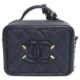 Chanel Mini borsa a tracolla vanity Navy 2019 Blu navy