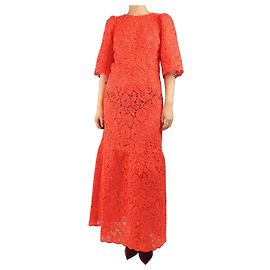 Stella Nova Robe longue en dentelle rouge - taille UK 10 Rouge