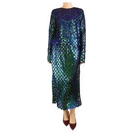 Stella Nova Ensemble haut à sequins vert et jupe midi - taille UK 14 Vert