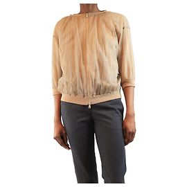 Brunello Cucinelli Neutral tulle short sleeve jacket - size S Other