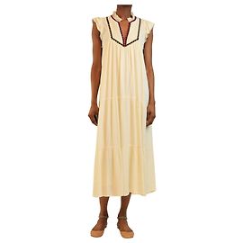 Ba&Sh Vestido midi sin mangas color crema - talla S Crudo