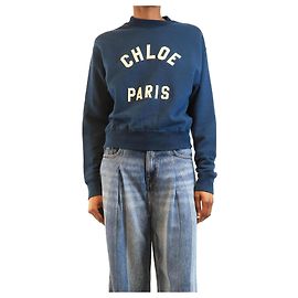 Chloé Felpa con patch logo blu - taglia XS Blu