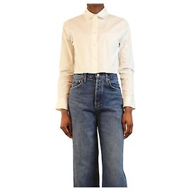 Theory Camicia corta in popeline bianca - taglia UK 4 Bianco
