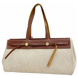 Hermès Hermes Herbag Cabas MM Tote Bag Marrom