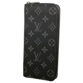 Louis Vuitton Monogram Eclipse Portefeuille Brazza Long Wallet Black