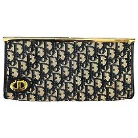 Dior Oblique Monogram Canvas and Leather Clutch Gold hardware Monogram