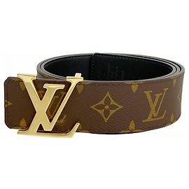 Cintura reversibile Louis Vuitton Monogram LV Initials Marrone Nero