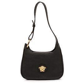 Borsa a tracolla La Medusa in pelle nera Versace Nero