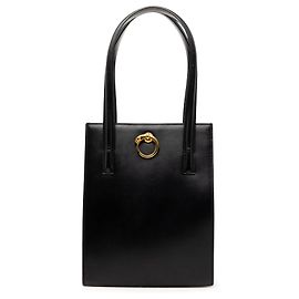 Cartier Black Leather Panthere Tote Black