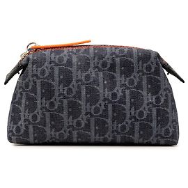 Dior Blue Diorissimo Trotter Denim Flight Cosmetic Pouch Blue Dark blue