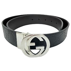 Cintura GUCCI Guccissima Standard in nero Nero