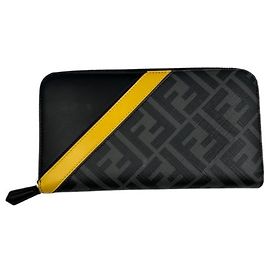 Portafoglio lungo Fendi nero e giallo Nero Giallo