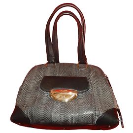 Borsa Lancel Adjani Special Edition Pelle di Serpente e Vitello Grigio