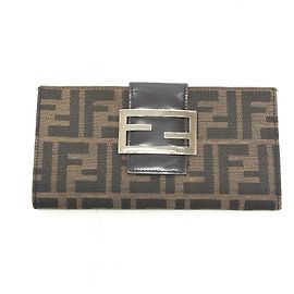 Fendi Zucca Long Wallet Brown