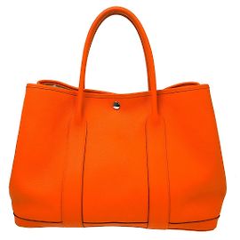 Hermès Tote Hermes Garden Party Toile e Couro 36 Laranja